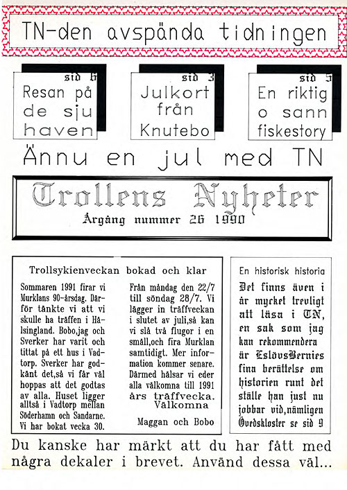 Trollens Nyheter, en familjepublikation Trollens Nyheter, en familjepublikation